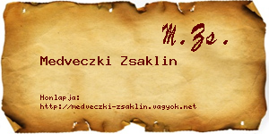 Medveczki Zsaklin névjegykártya